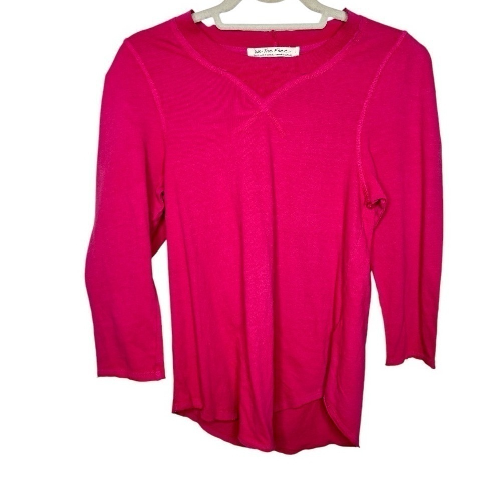 FREE PEOPLE Clover Puff Shoulder Top In Rose Hypnotic - Picture 2 of 6